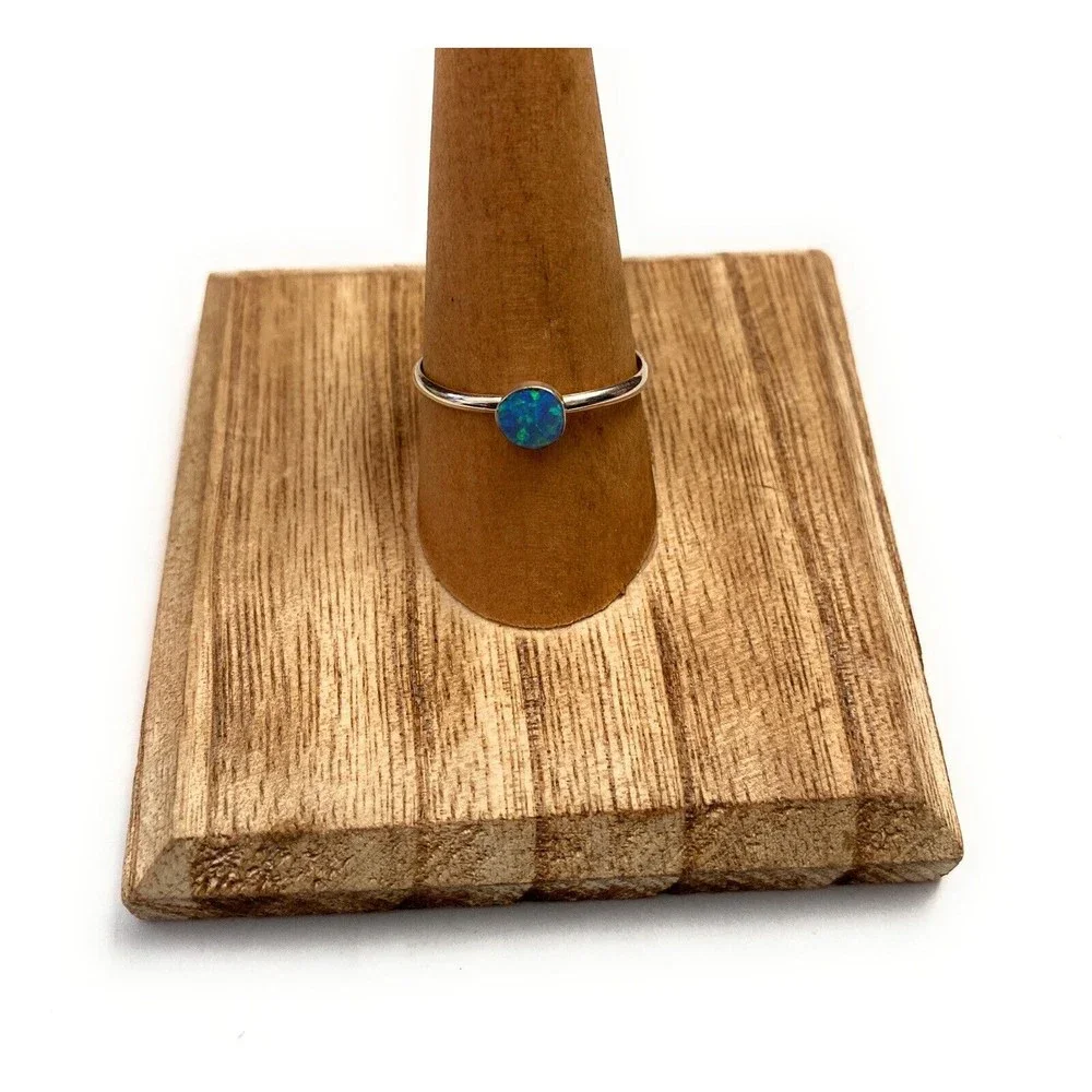 Zuni Sterling Silver & Blue Opal Ring - Picture 7 of 7